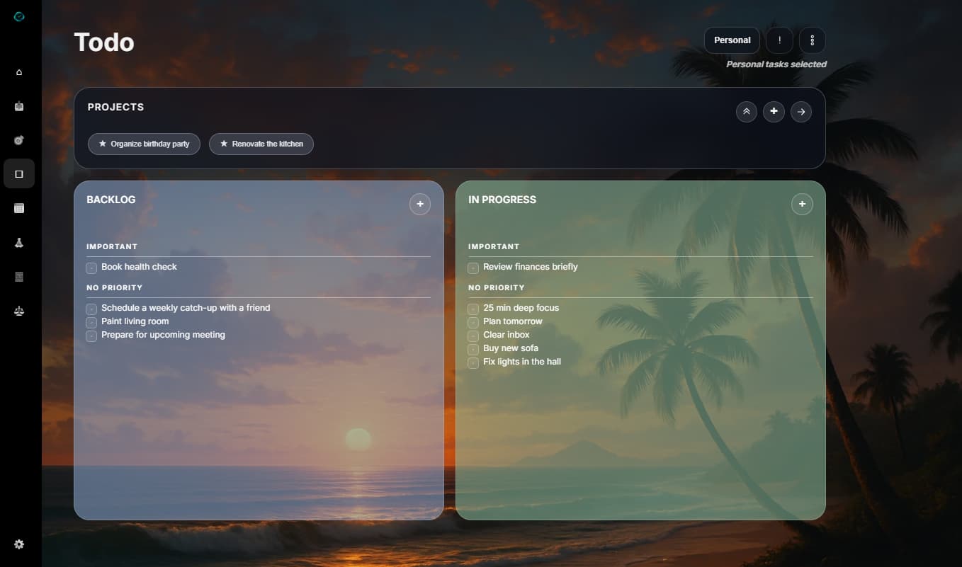 Todo list — alternative view