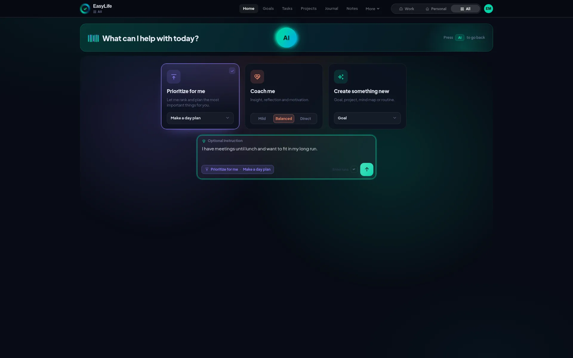 AI Planning: Get a Draft of Your Day, Week and Goals in Seconds