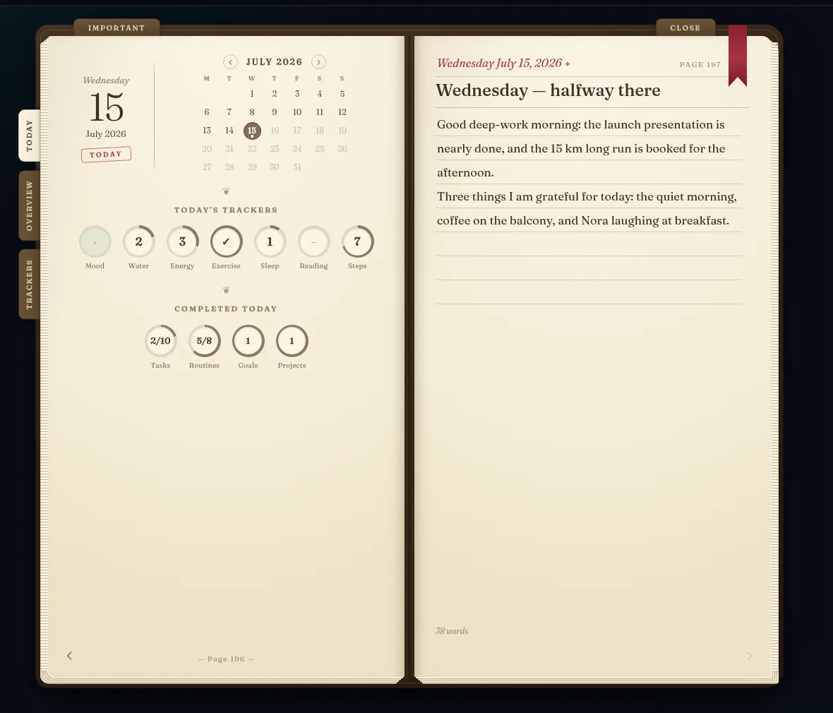 EasyLife.ai journal for brain dump — capture thoughts, reflect and clear mental fog for better productivity